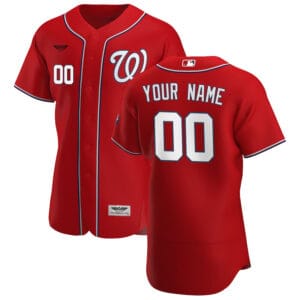 Washington Nationals CJP Apparel Alternate Pro Custom Patch Jersey - Scarlet