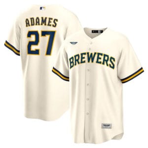Willy Adames Milwaukee Brewers CJP Apparel  Player Jersey - White