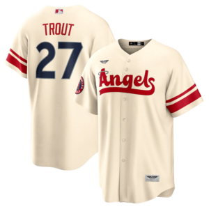 Mike Trout Los Angeles Angels CJP Apparel 2022 City Connect  Player Jersey - Cream