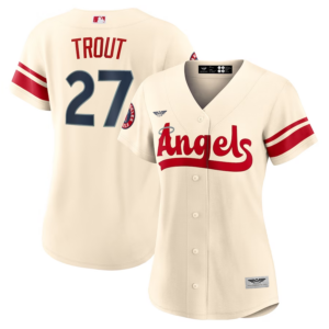 Mike Trout Los Angeles Angels CJP Apparel Women's 2022 City Connect  Player Jersey - Cream