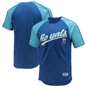 Kansas City Royals Stitches Button-Down Raglan  Jersey - Royal