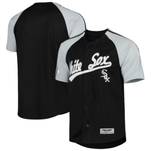 Chicago White Sox Stitches Button-Down Raglan Fashion Jersey - Black