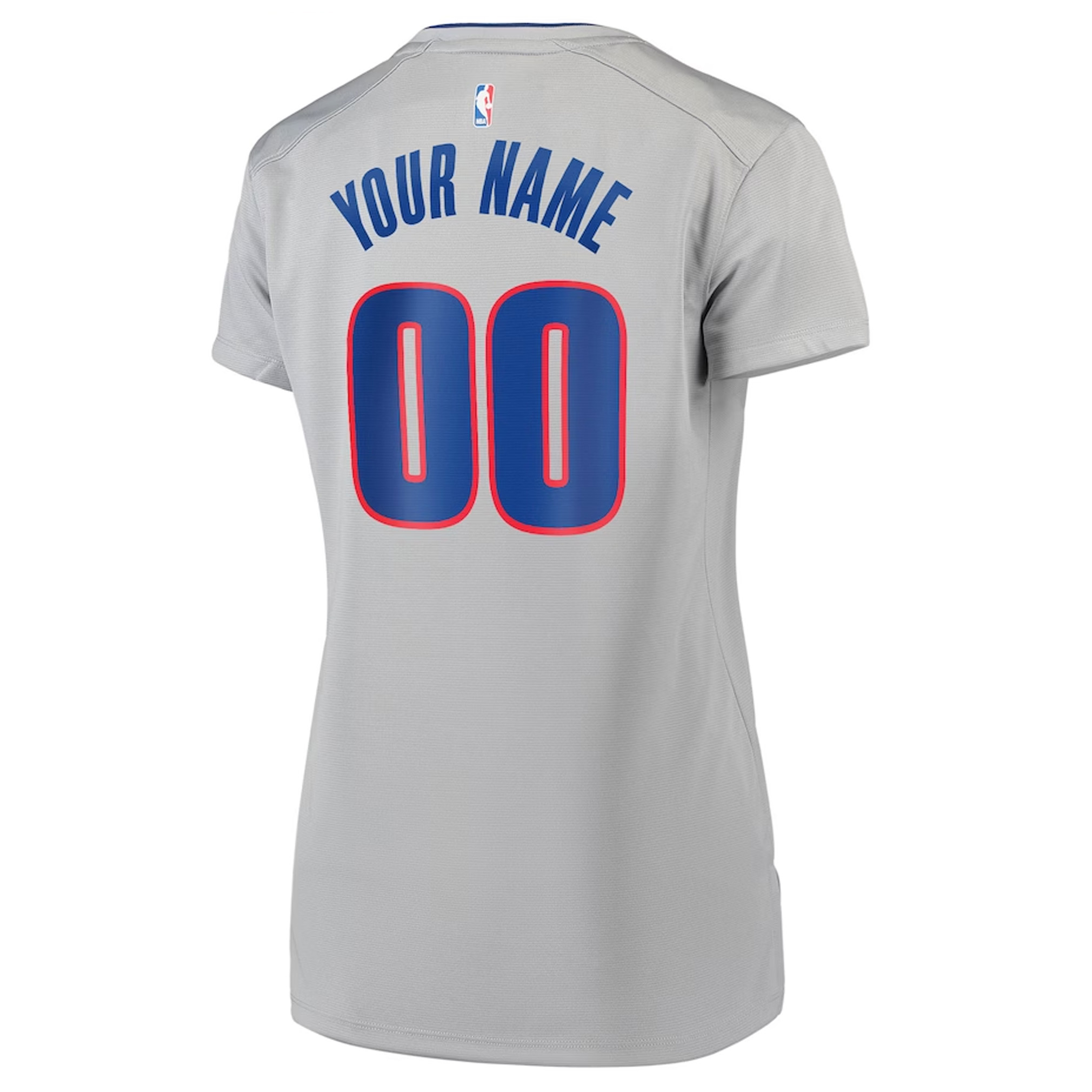 Detroit Pistons Fanatics Pro Women's Fast Break New Custom Jersey Silver - Statement Edition bck