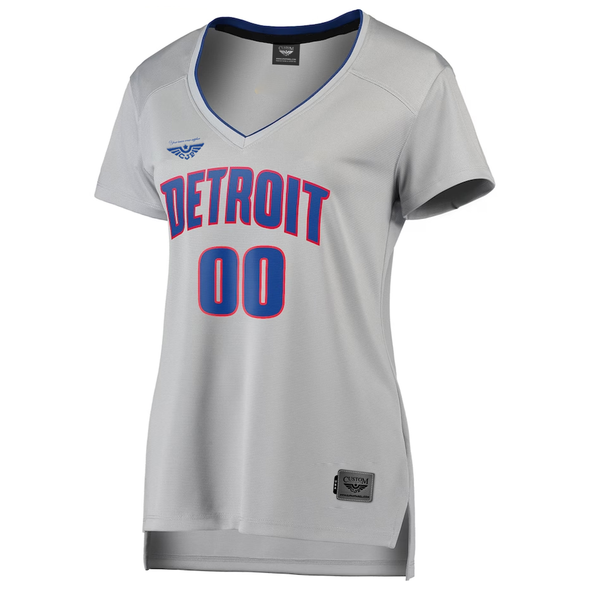 Detroit Pistons Fanatics Pro Women's Fast Break New Custom Jersey Silver - Statement Edition front