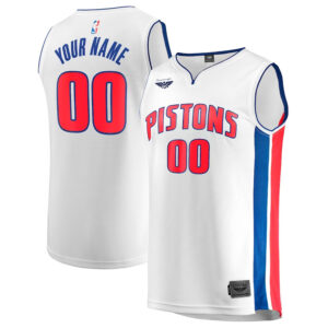 Detroit Pistons Youth Custom Association Edition White Jersey by CJP