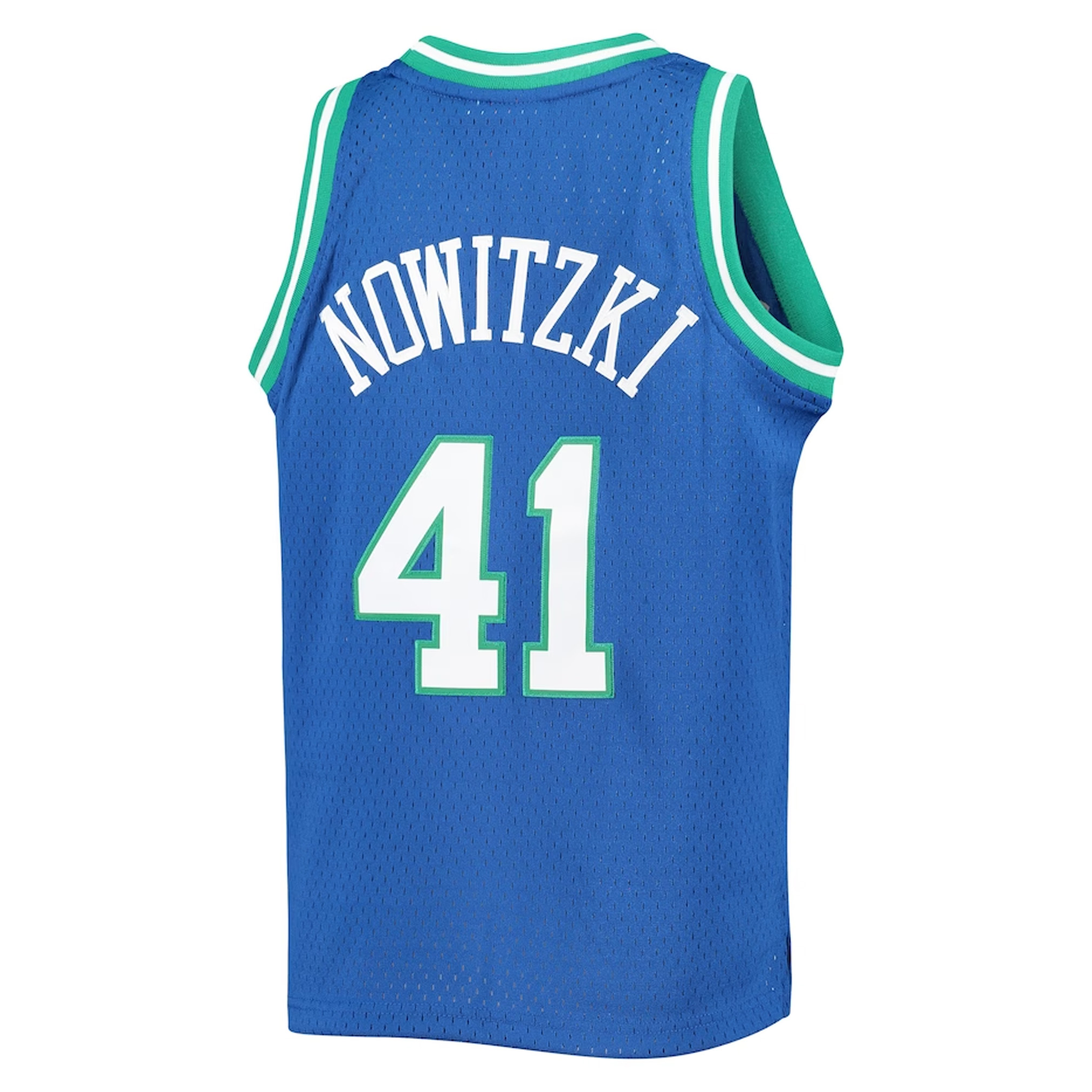 Dirk Nowitzki Dallas Mavericks Mitchell & Ness Youth 1998-99 Hardwood Classics Swingman Jersey - Blue bck