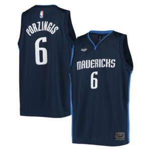 Youth Dallas Mavericks Kristaps Porzingis 2020/21 CJP Swingman Jersey - Navy Statement Edition