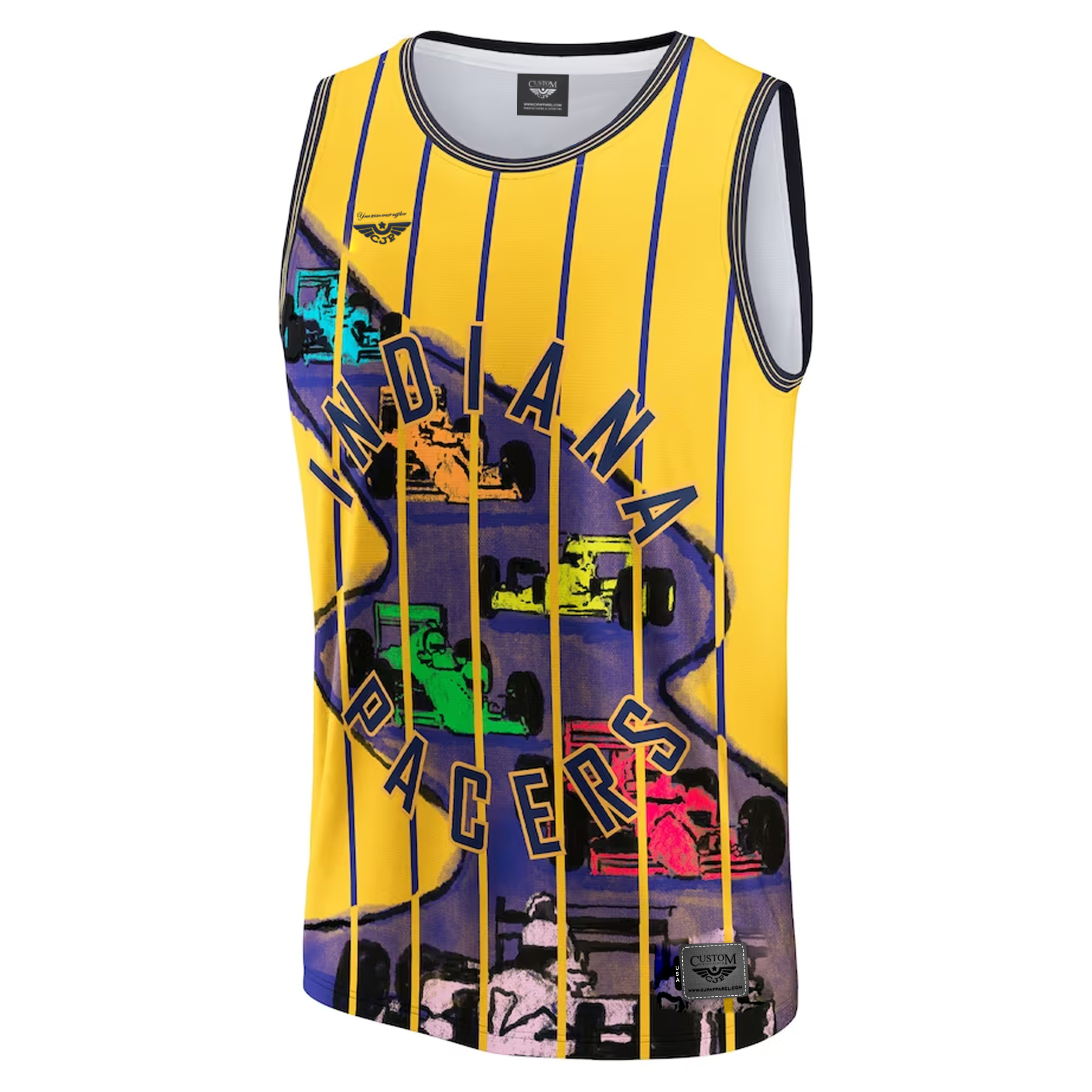 Indiana Pacers NBA & KidSuper Studios by Fanatics Unisex Hometown Jersey - Gold front