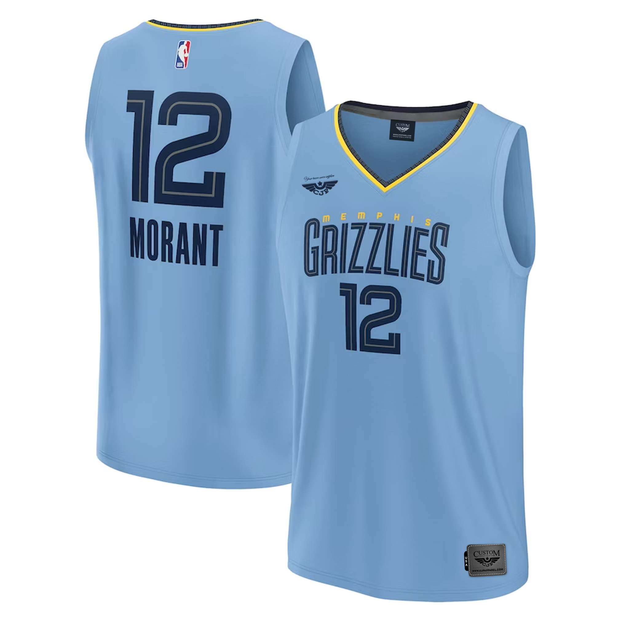 Ja Morant Memphis Grizzlies Fanatics Pro Fast Break New Player Jersey - Statement Edition - Light Blue both