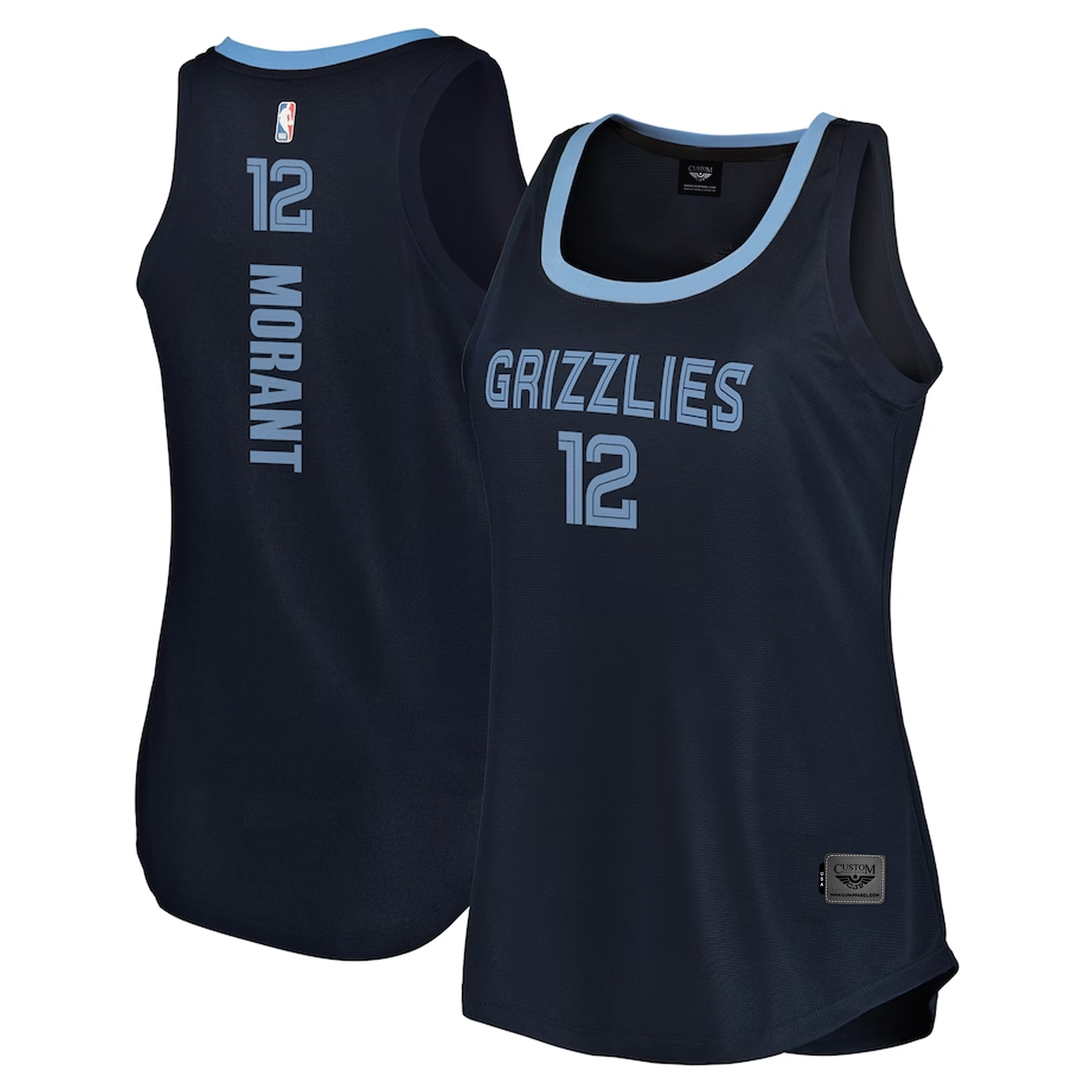 Ja Morant Memphis Grizzlies Fanatics Pro Women's 2019-20 Fast Break Team Tank Jersey - Icon Edition - Navy both