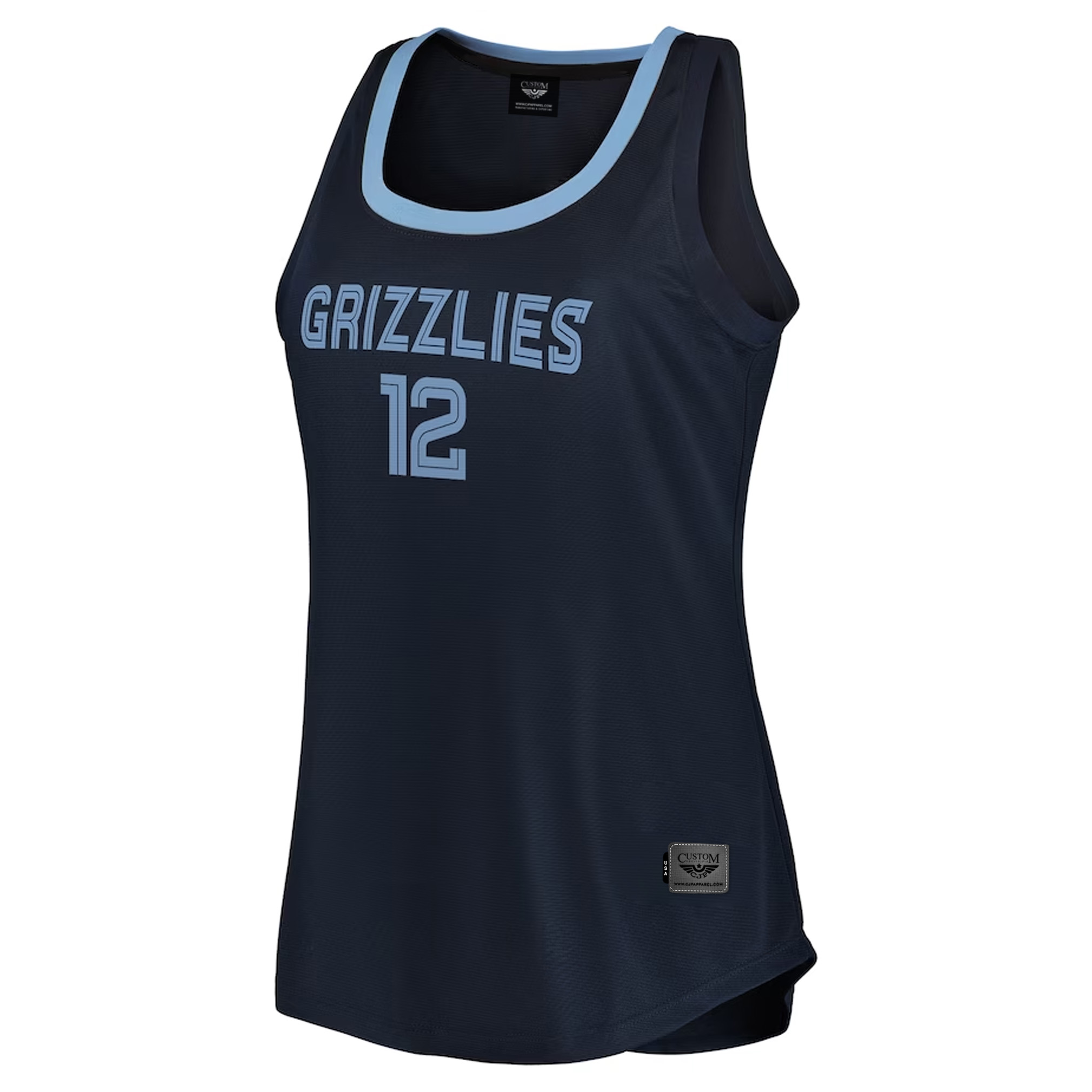 Ja Morant Memphis Grizzlies Fanatics Pro Women's 2019-20 Fast Break Team Tank Jersey - Icon Edition - Navy front