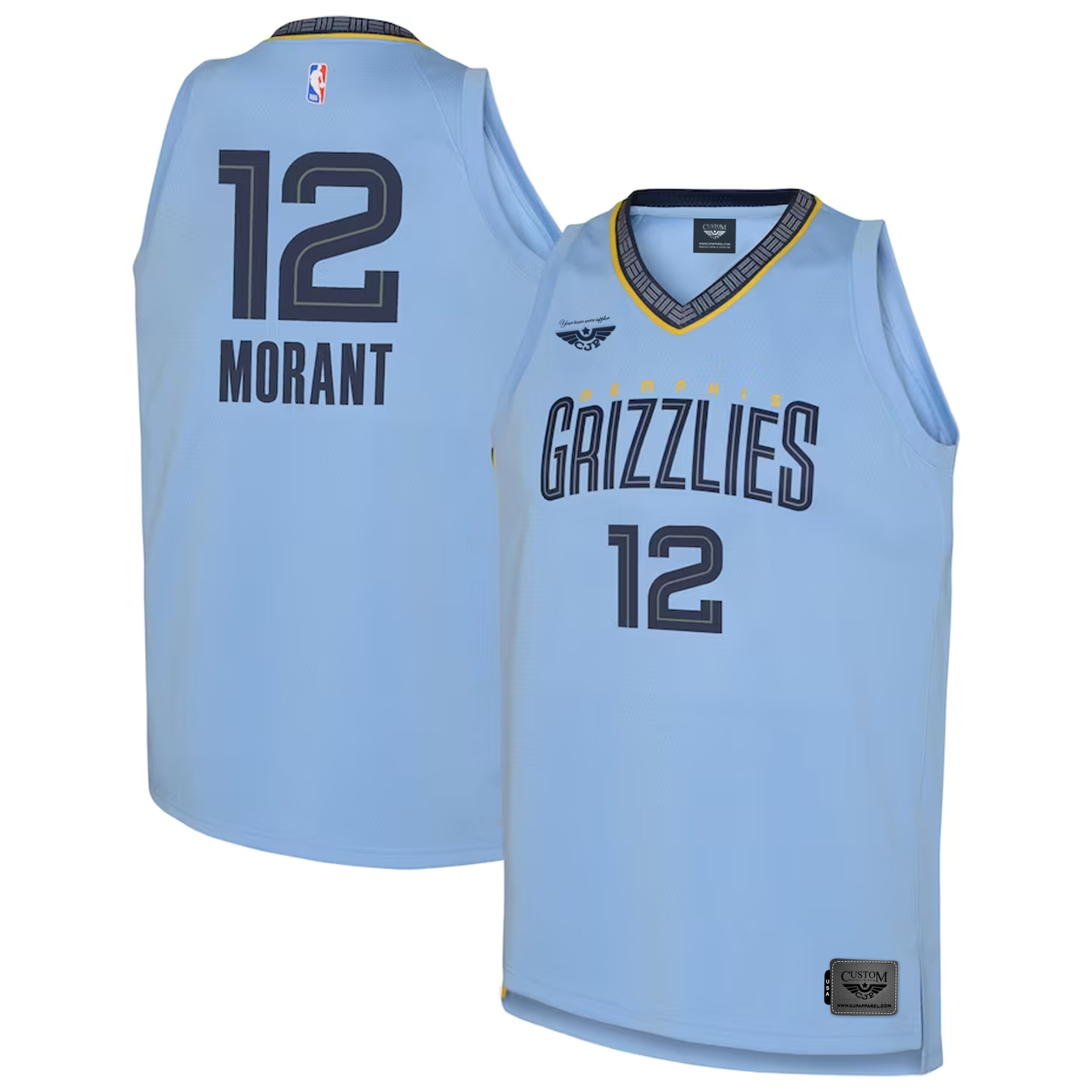 Ja Morant Memphis Grizzlies Jordan Brand Youth Swingman Jersey - Statement Edition - Light Blue both