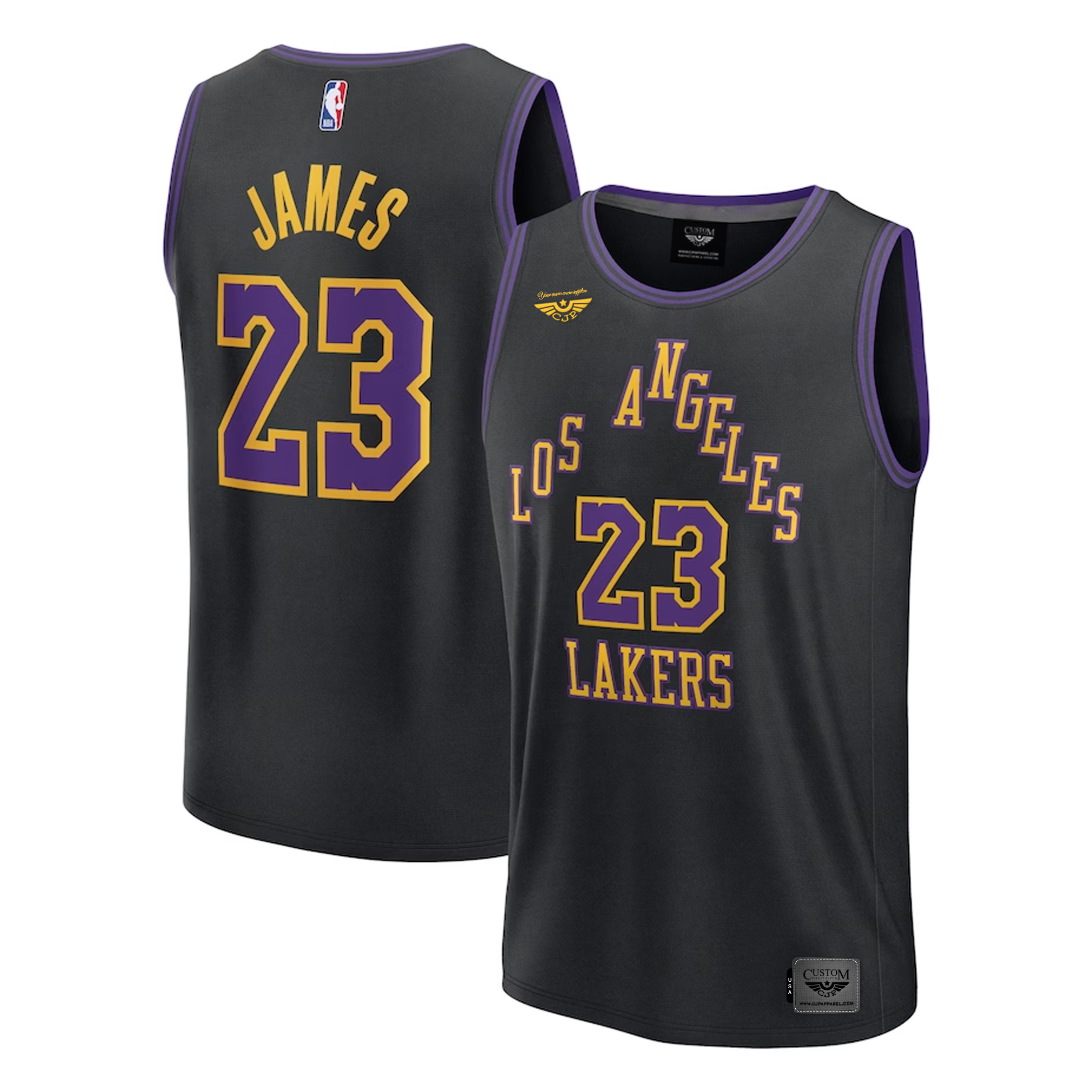 LeBron James Los Angeles Lakers Fanatics Pro Unisex 2023-24 Fast Break Jersey - Black - City Edition both
