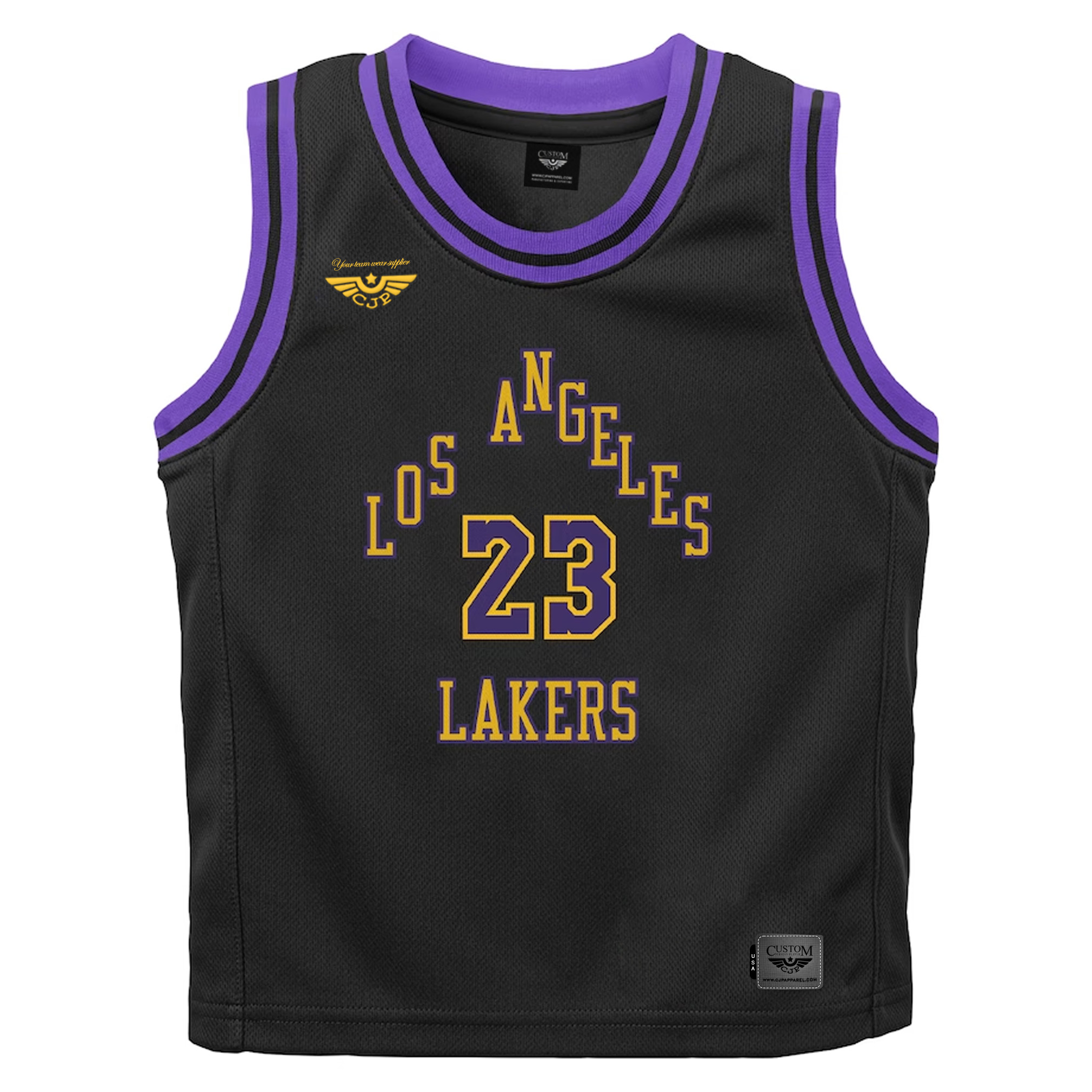 LeBron James Los Angeles Lakers CJP APPAREL Preschool 2023-24 Swingman New Jersey - City Edition - Black front