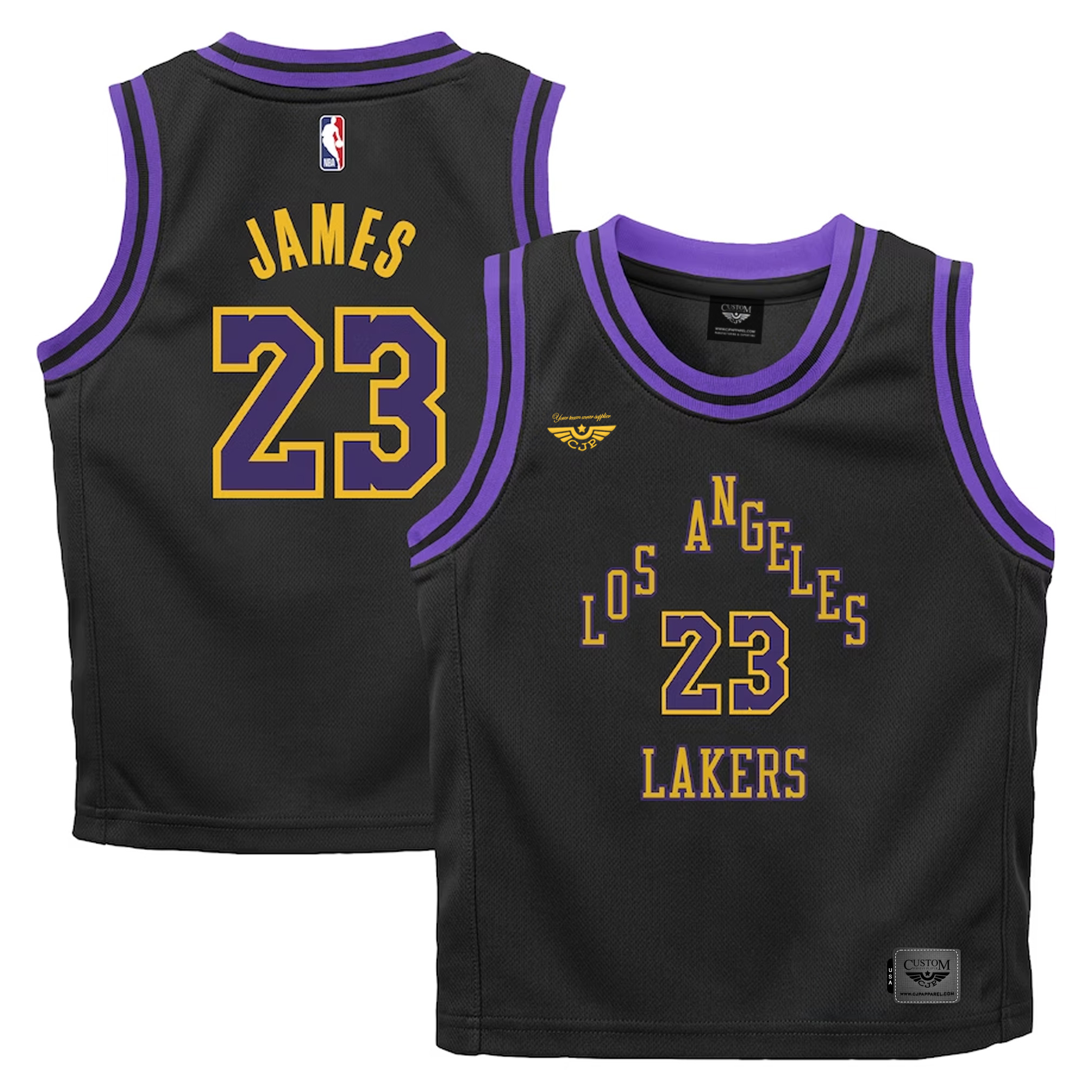 LeBron James Los Angeles Lakers CJP APPAREL Preschool 2023-24 Swingman New Jersey - City Edition - Black