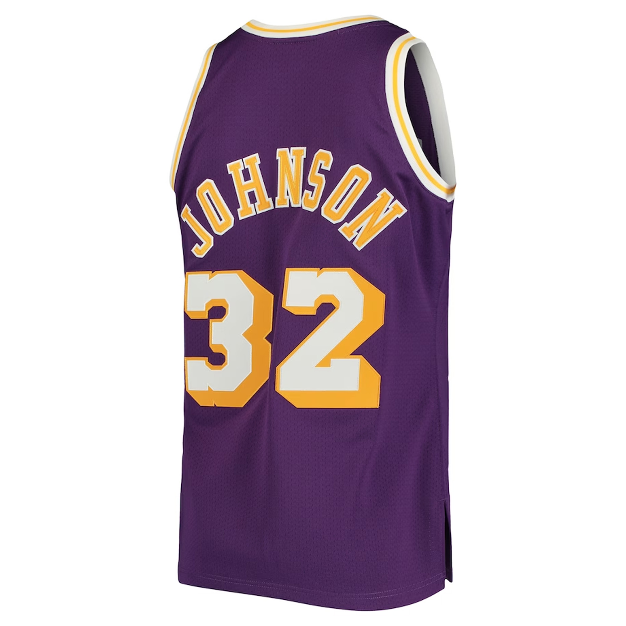 Magic Johnson Los Angeles Lakers Mitchell & Ness 1984 Hardwood Classics Pro Jersey - Purple bck