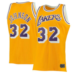 Magic Johnson Los Angeles Lakers CJP Hardwood Classics Swingman Jersey - Gold