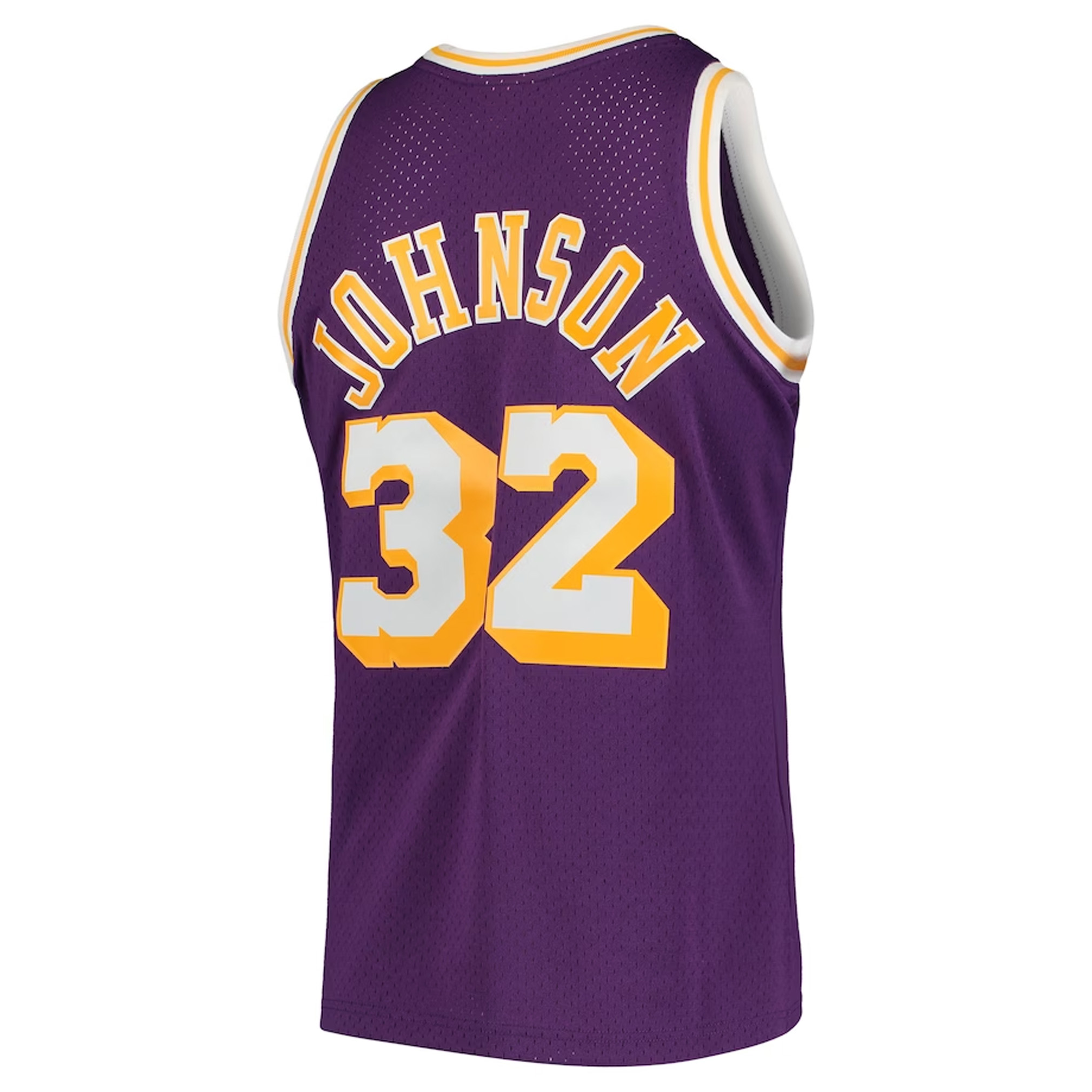 Magic Johnson Los Angeles Lakers Mitchell & Ness Hardwood Classics Swingman Jersey - Purple bck