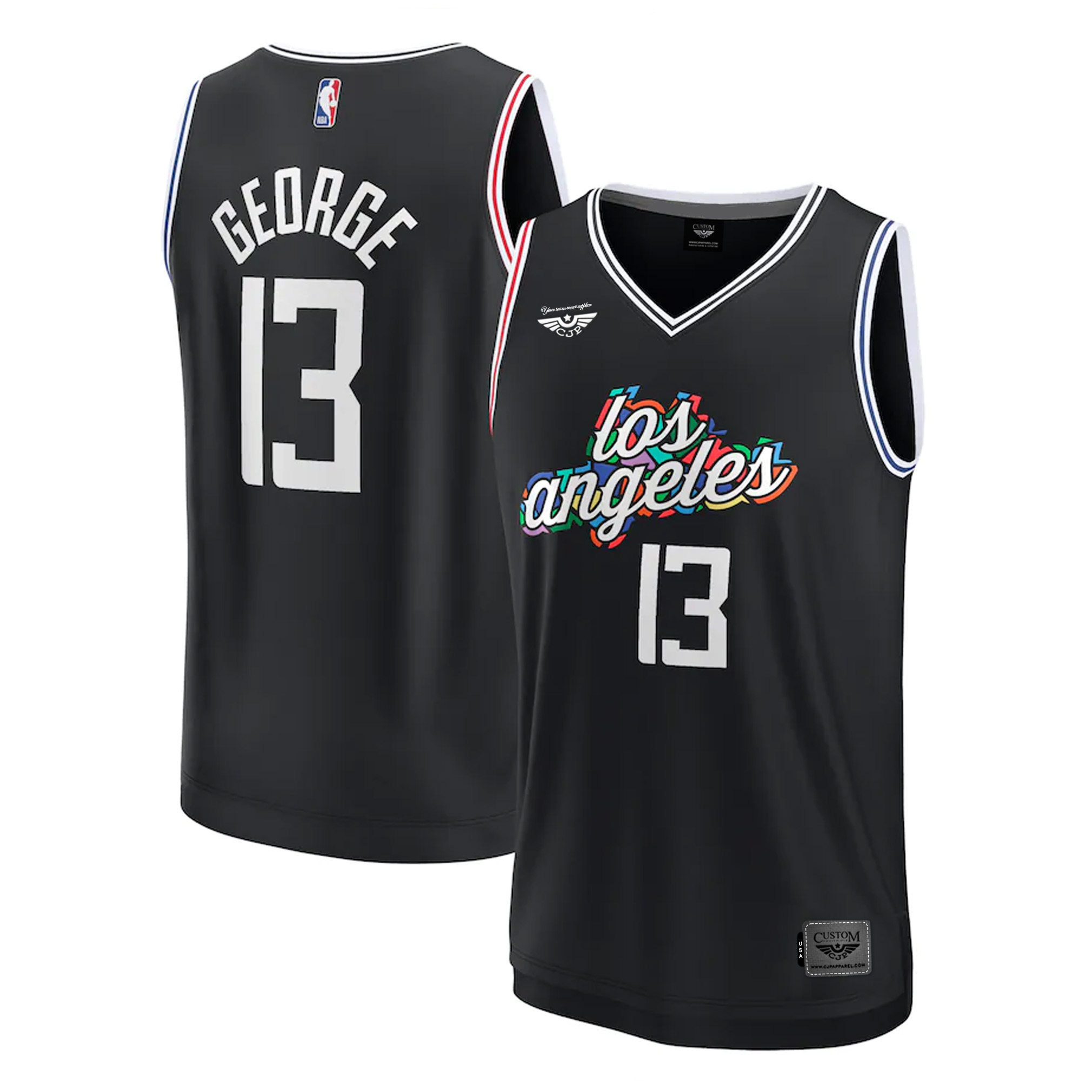 Paul George LA Clippers Fanatics Pro Youth 2022-23 Fastbreak Jersey - City Edition - Black both