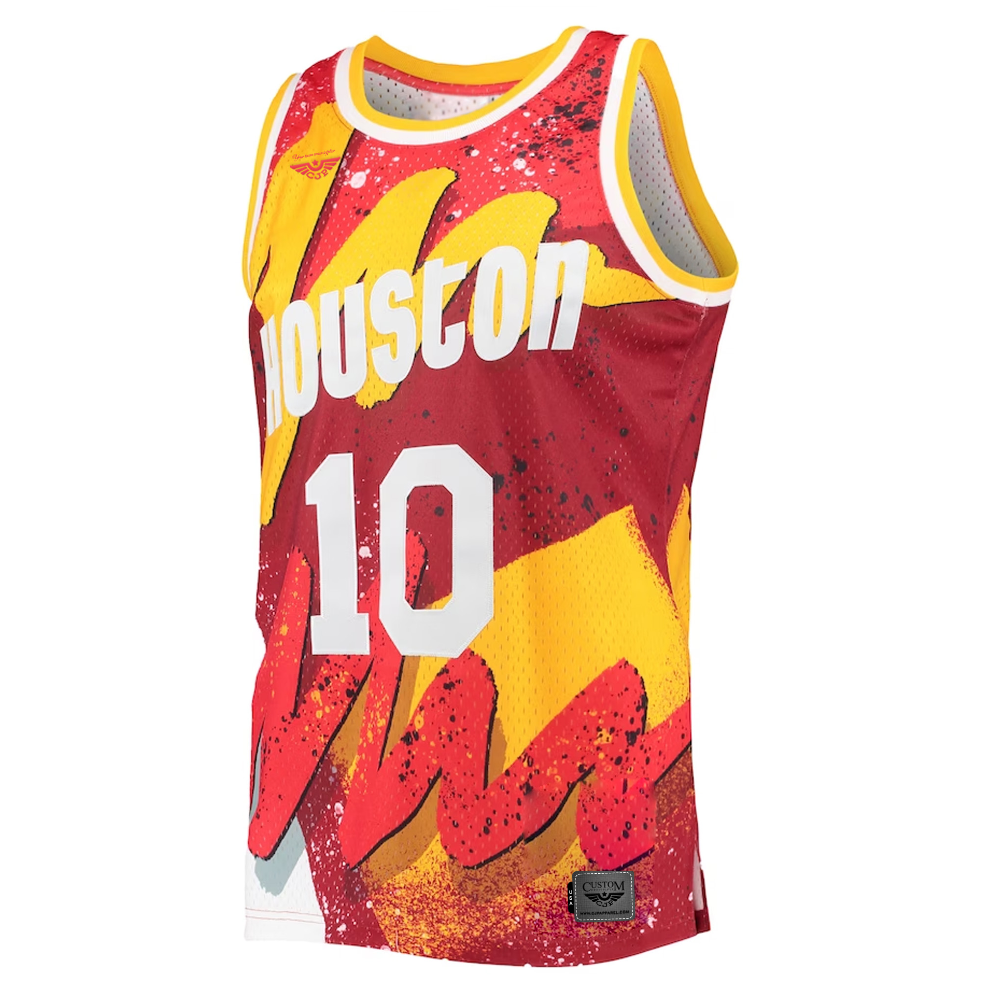 Sam Cassell Houston Rockets Mitchell & Ness Hardwood Classics 1993-94 Hyper Hoops Swingman Jersey - Red front