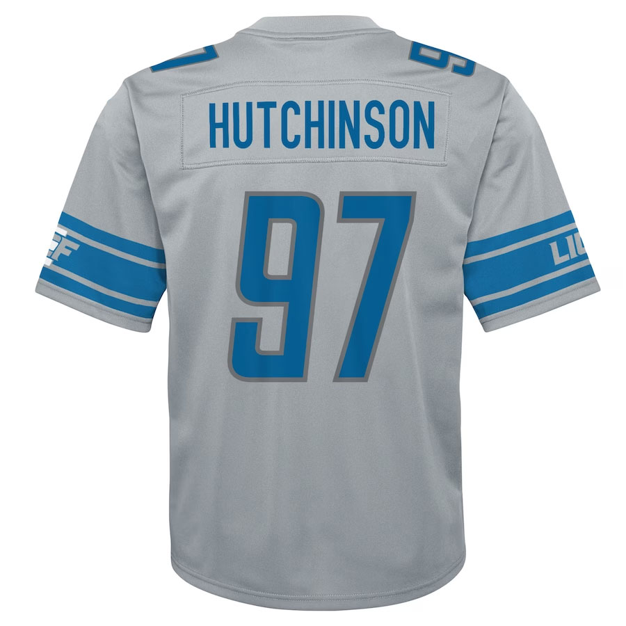 Aidan-Hutchinson-Detroit-Lions-CJP-Apparel-Inverted-Game-Jersey---Silver.Back-Viwe