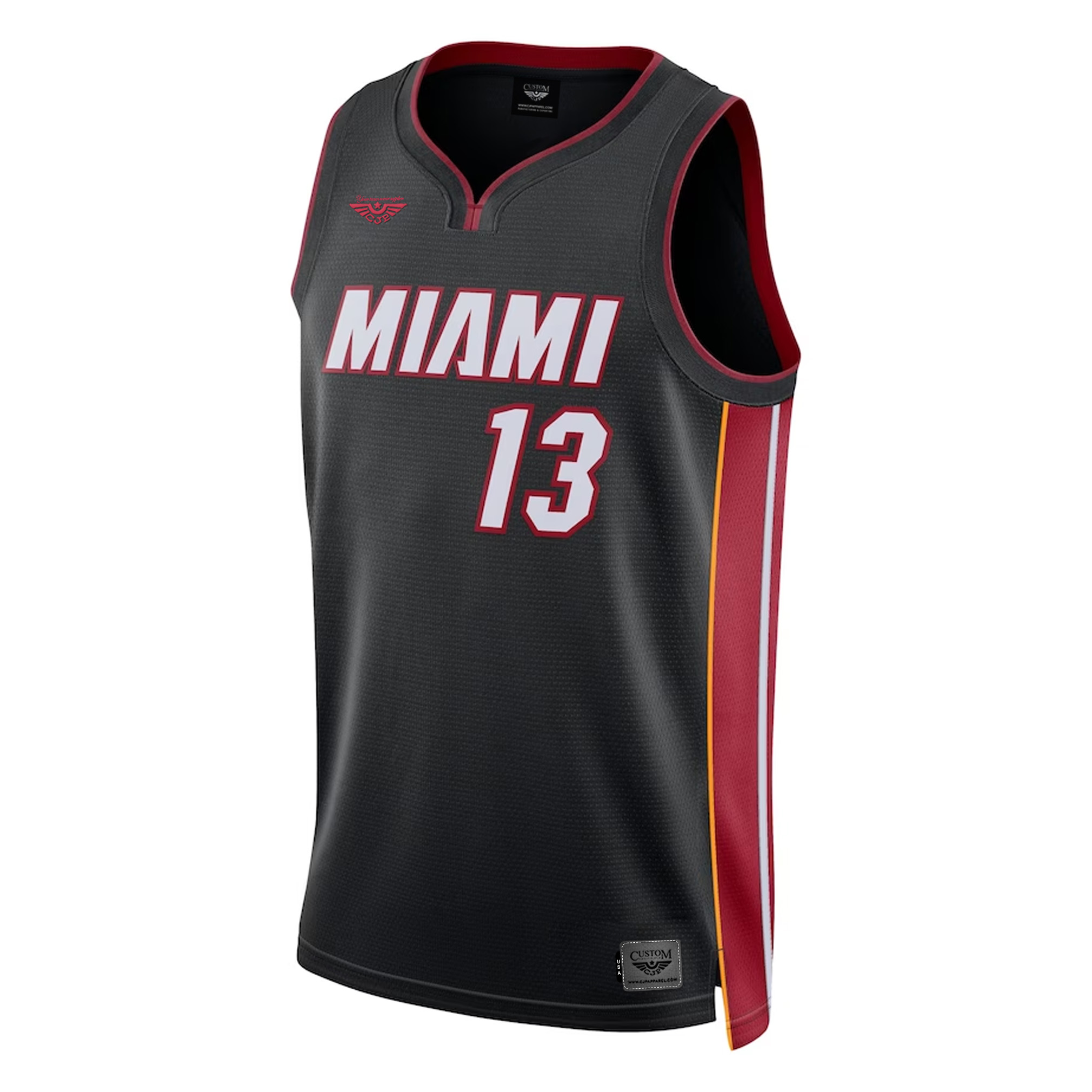 Bam Adebayo Miami Heat CJP APPAREL Unisex Swingman Jersey - Icon Edition - Black front