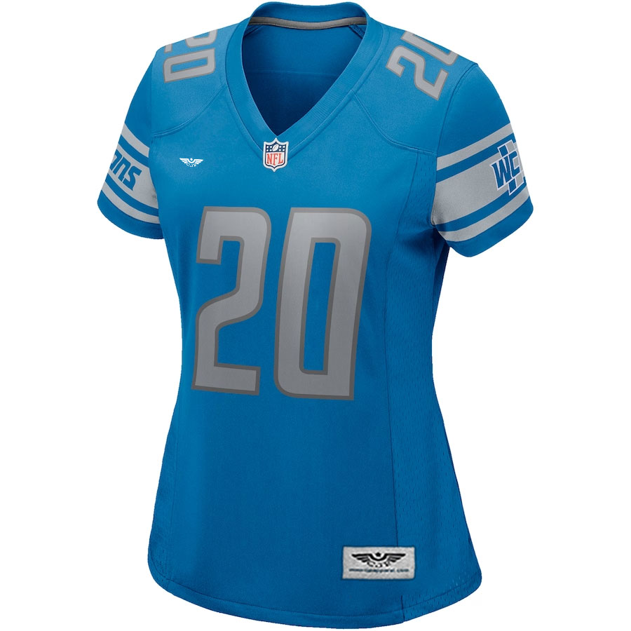 Barry-Sanders-Detroit-Lions-CJP-Apparel-Women's-Game-Retired-Player-Jersey---Blue.Furent-Viwe