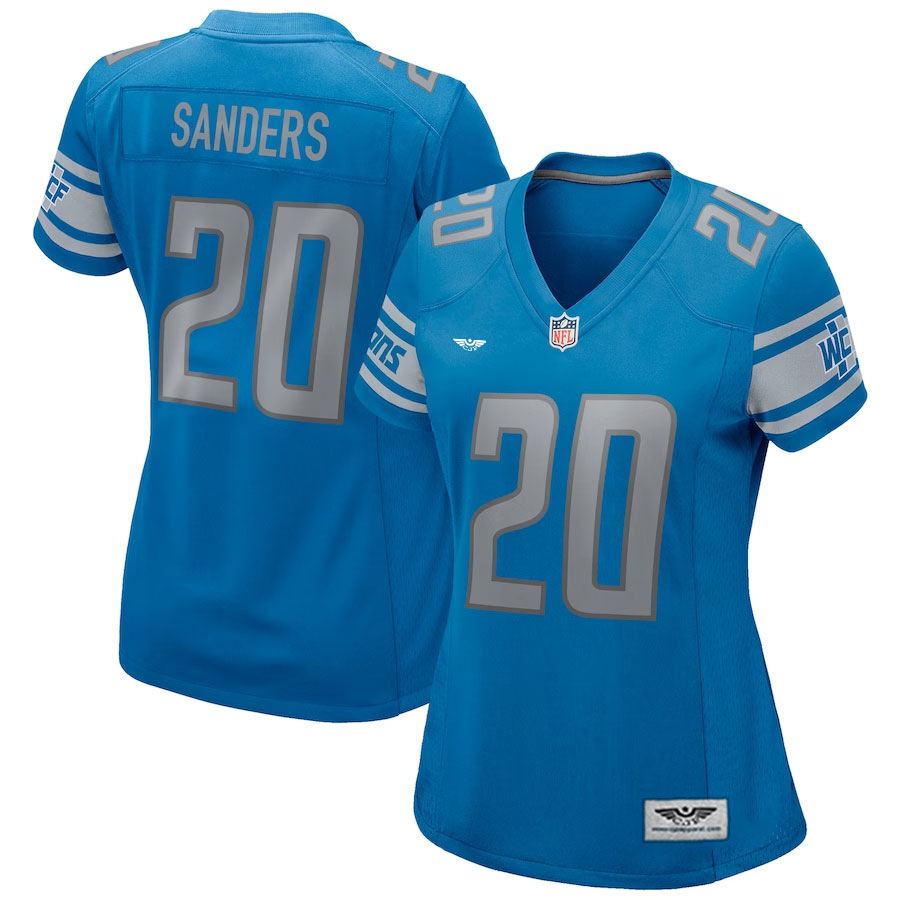 Barry-Sanders-Detroit-Lions-CJP-Apparel-Women's-Game-Retired-Player-Jersey---Blue