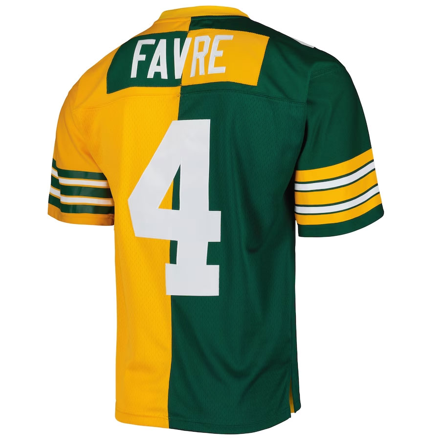 Brett-Favre-Green-Bay-Packers-Mitchell-&-Ness-1996-Split-Legacy-New-Jersey---GreenGold.Back-Viwe