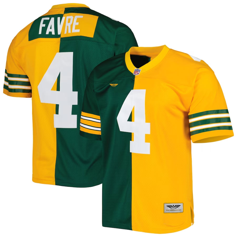 Brett-Favre-Green-Bay-Packers-Mitchell-&-Ness-1996-Split-Legacy-New-Jersey---GreenGold