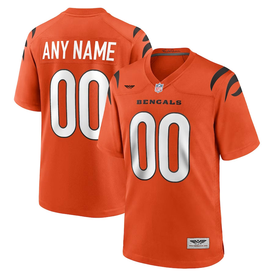 Cincinnati-Bengals-CJP-Apparel-Alternate-Game-Custom-Jersey---Orange