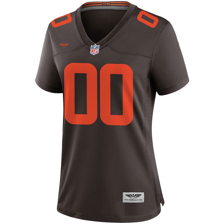 Cleveland-Browns-CJP-Apparel-Women's-Alternate-Custom-Game-Jersey---Brown.Furent-Viwe