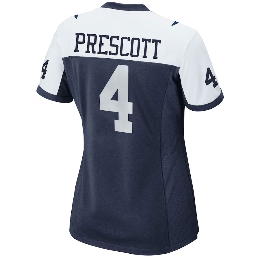 Dak-Prescott-Dallas-Cowboys-CJP-Apparel-Women's-Alternate-Game-Team-Jersey---Navy.Back-Viwe