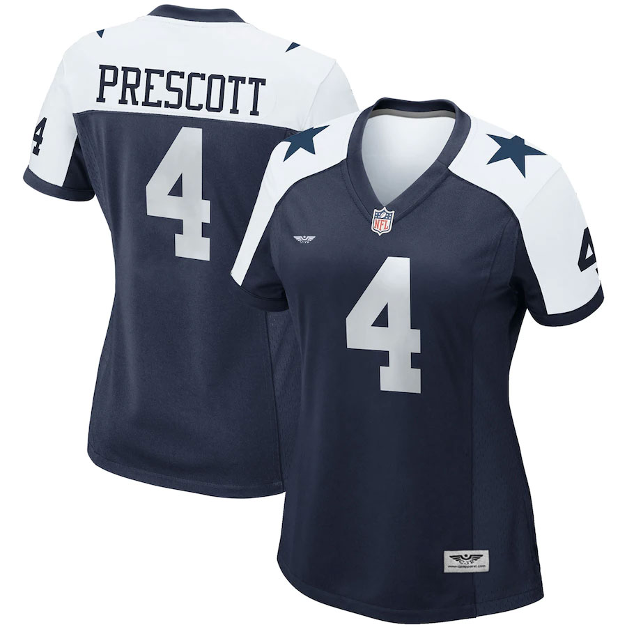 Dak-Prescott-Dallas-Cowboys-CJP-Apparel-Women's-Alternate-Game-Team-Jersey---Navy