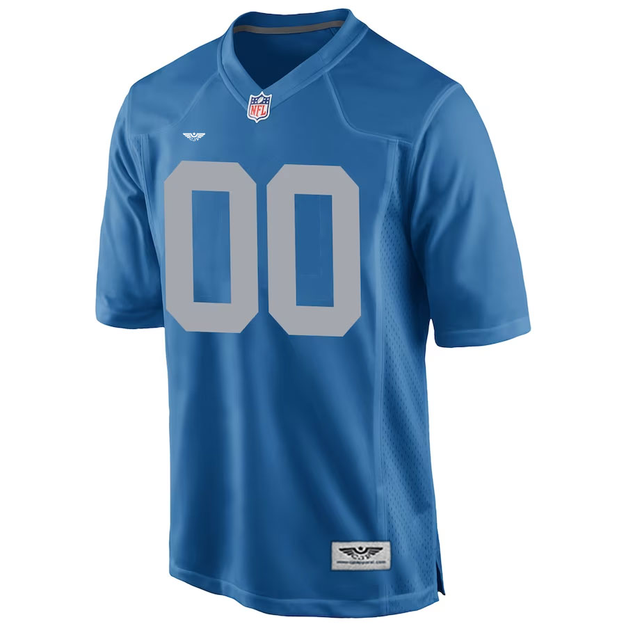 Detroit-Lions-CJP-Apparel-Throwback-Custom-Game-Jersey---Blue.Furent-Viwe