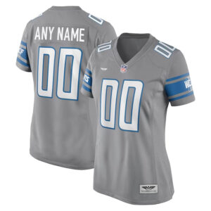 Detroit Lions CJP Apparel Women's Alternate Custom Game Jersey - Gray