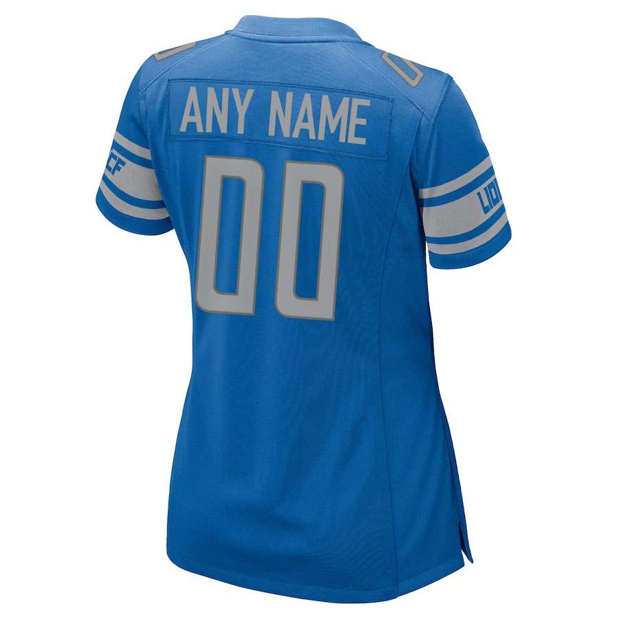 Detroit-Lions-CJP-Apparel-Women's-Custom-Game-Jersey---Blue.Back-Viwe