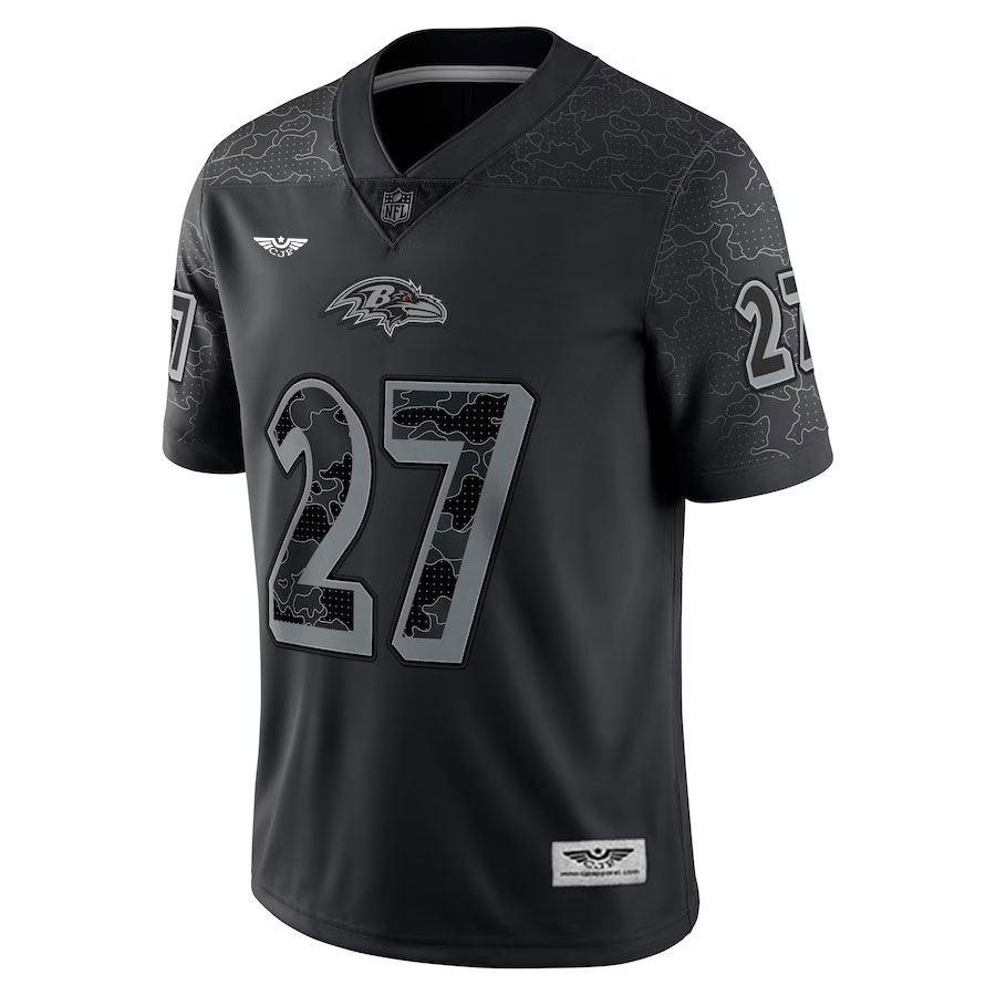 J-K--Dobbins-Baltimore-Ravens-CJP-Apparel-RFLCTV-Limited-Jersey---Black.Furent-Viwe