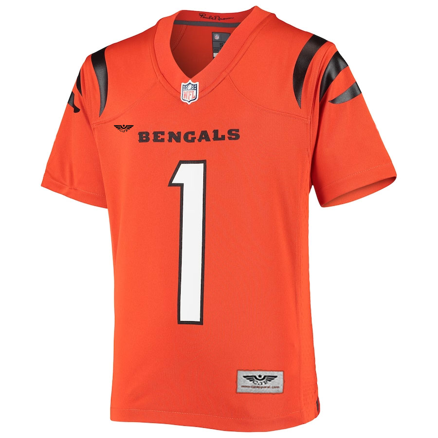 Ja'Marr-Chase-Cincinnati-Bengals-CJP-Apparel-Game-Jersey---Orange.Furent-Viwe