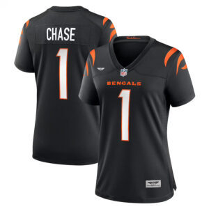 Ja'Marr Chase Cincinnati Bengals  CJP Apparel Women's Game Jersey - Black