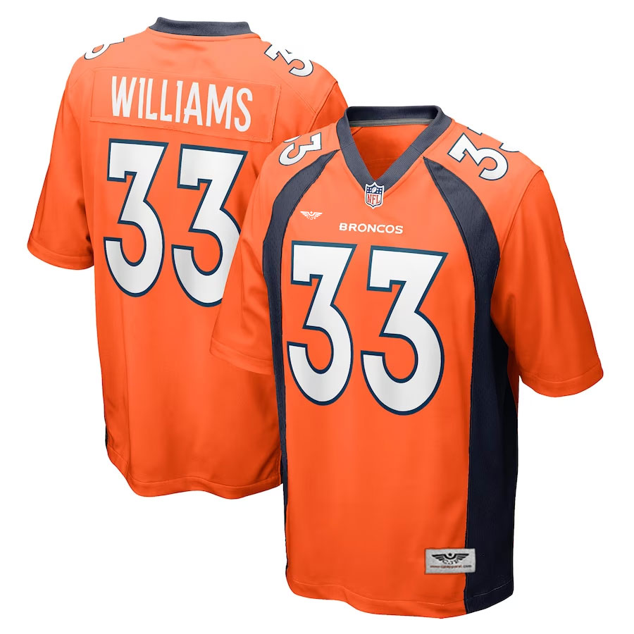 Javonte-Williams-Denver-Broncos-CJP-Apparel-Player-Game-Jersey---Orange