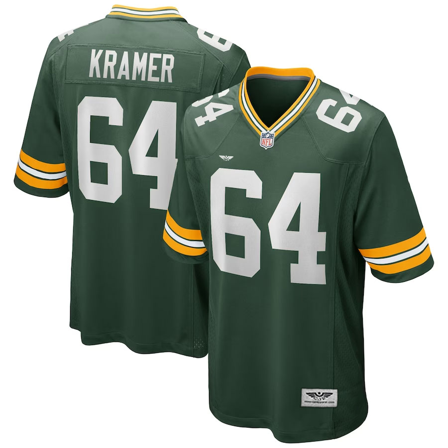 Jerry-Kramer-Green-Bay-Packers-CJP-Apparel-Game-Retired-Player-Jersey---Green