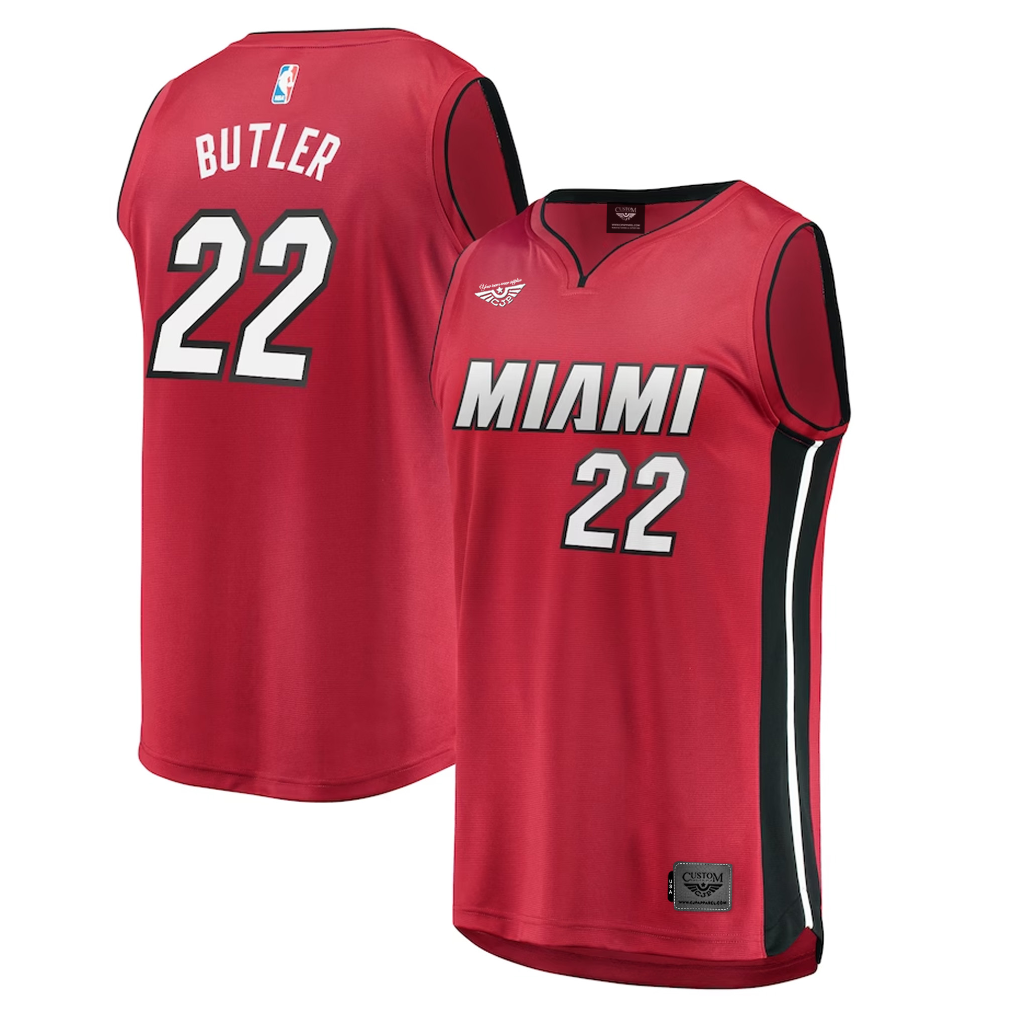 Jimmy Butler Miami Heat Fanatics Pro Fast Break New Jersey Red - Statement Edition both
