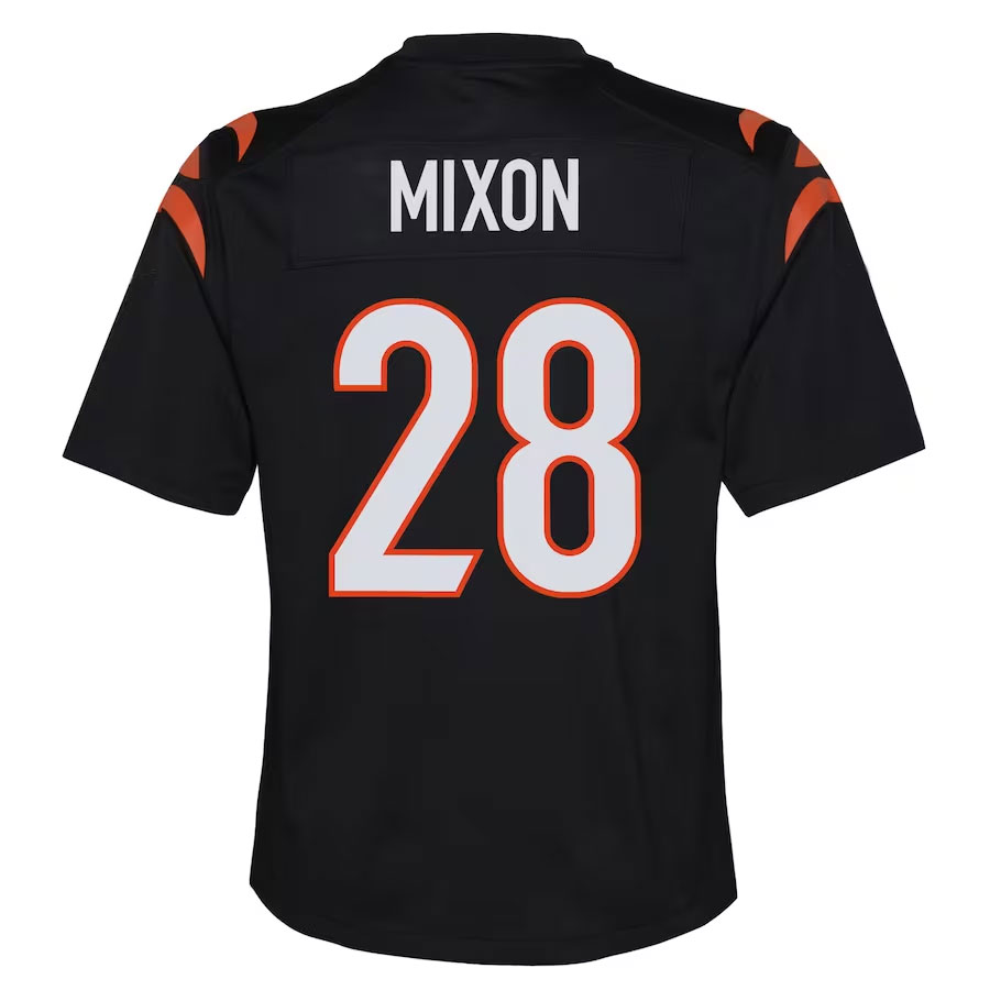 Joe-Mixon-Cincinnati-Bengals-CJP-Apparel-Game-Jersey---Black.Back-Viwe