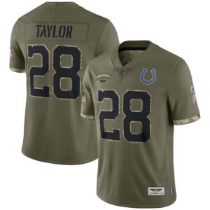 Jonathan Taylor Indianapolis Colts CJP Apparel 2022 Salute To Service Limited Jersey - Olive