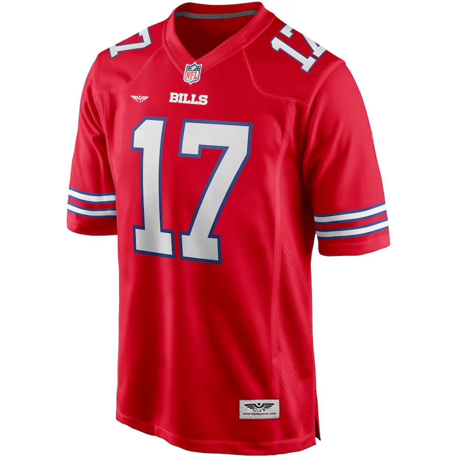 Josh-Allen-Buffalo-Bills-CJP-Apparel-Alternate-Game-Player-Jersey---Red.Furent-Viwe