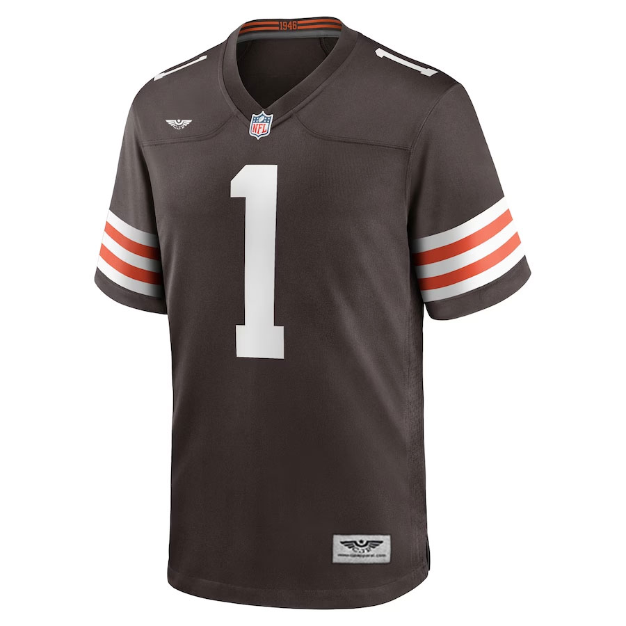 Juan-Thornhill-Cleveland-Browns-CJP-Apparel-Team-Game-Jersey---Brown.Furent-Viwe