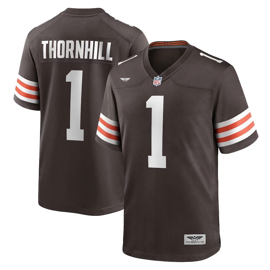 Juan-Thornhill-Cleveland-Browns-CJP-Apparel-Team-Game-Jersey---Brown