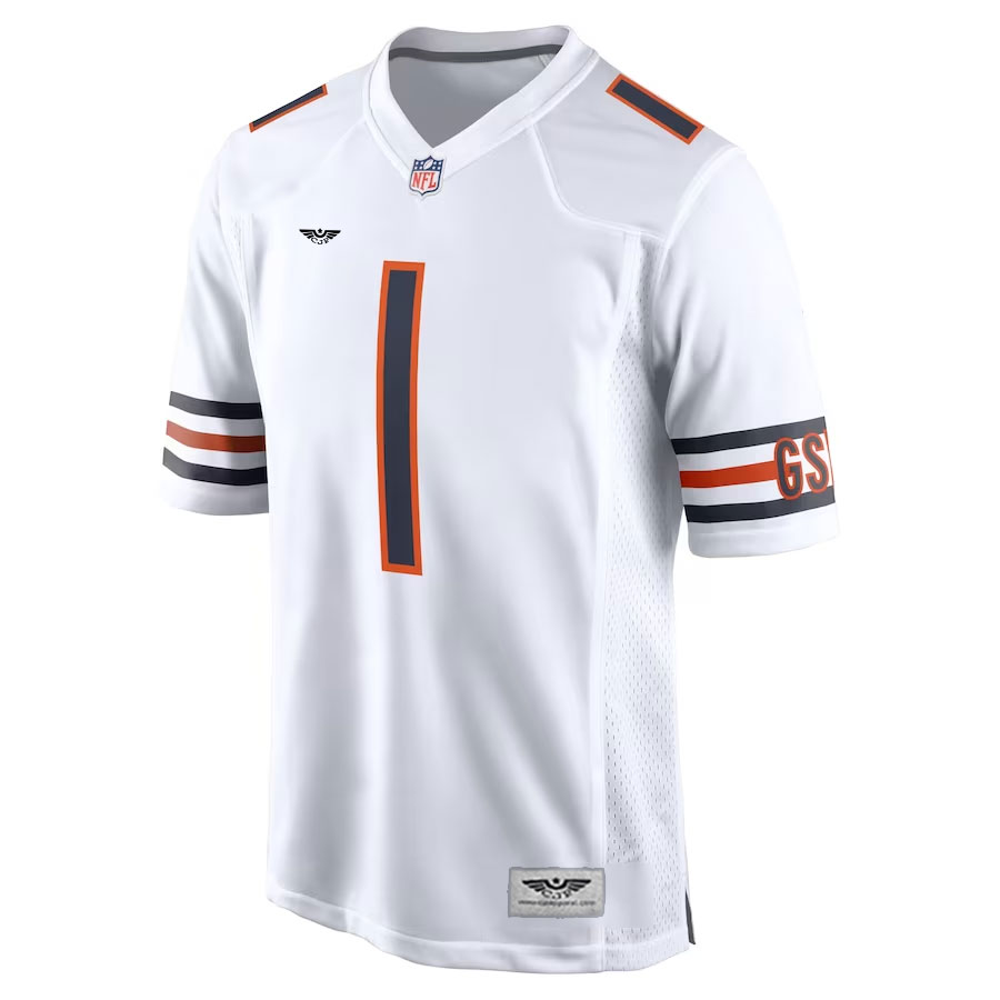 Justin-Fields-Chicago-Bears-CJP-Apparel-Game-Jersey---White.Furent-Viwe