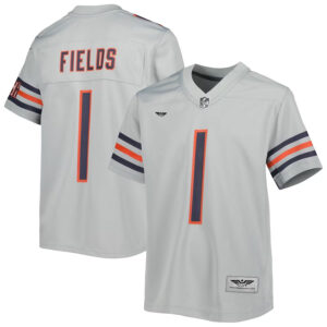 Justin Fields Chicago Bears CJP Apparel Inverted Game Jersey - Gray